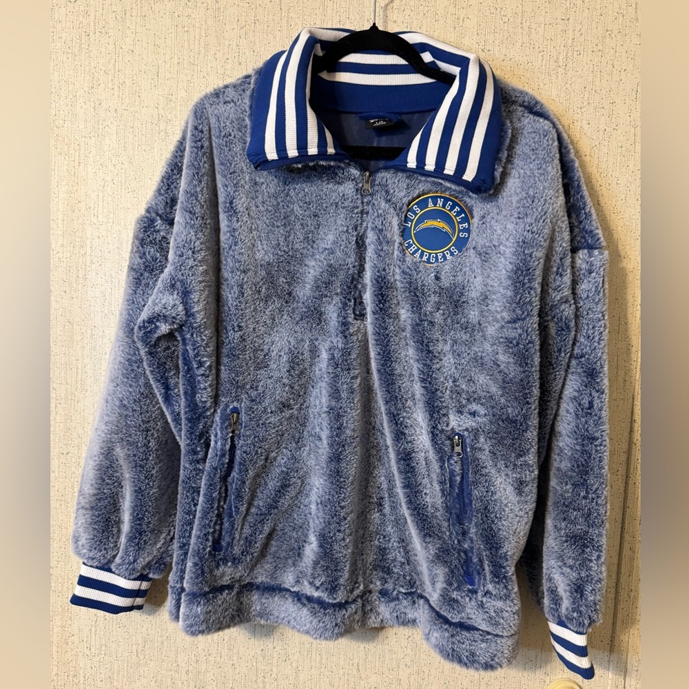 NFL Women’s Frosted Sherpa Pullover w/ Rib Knit Sleeves NWOT L A CHARGERS